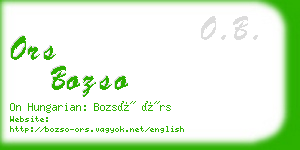 ors bozso business card